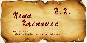 Nina Kainović vizit kartica